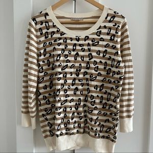 Animal print and striped sweater